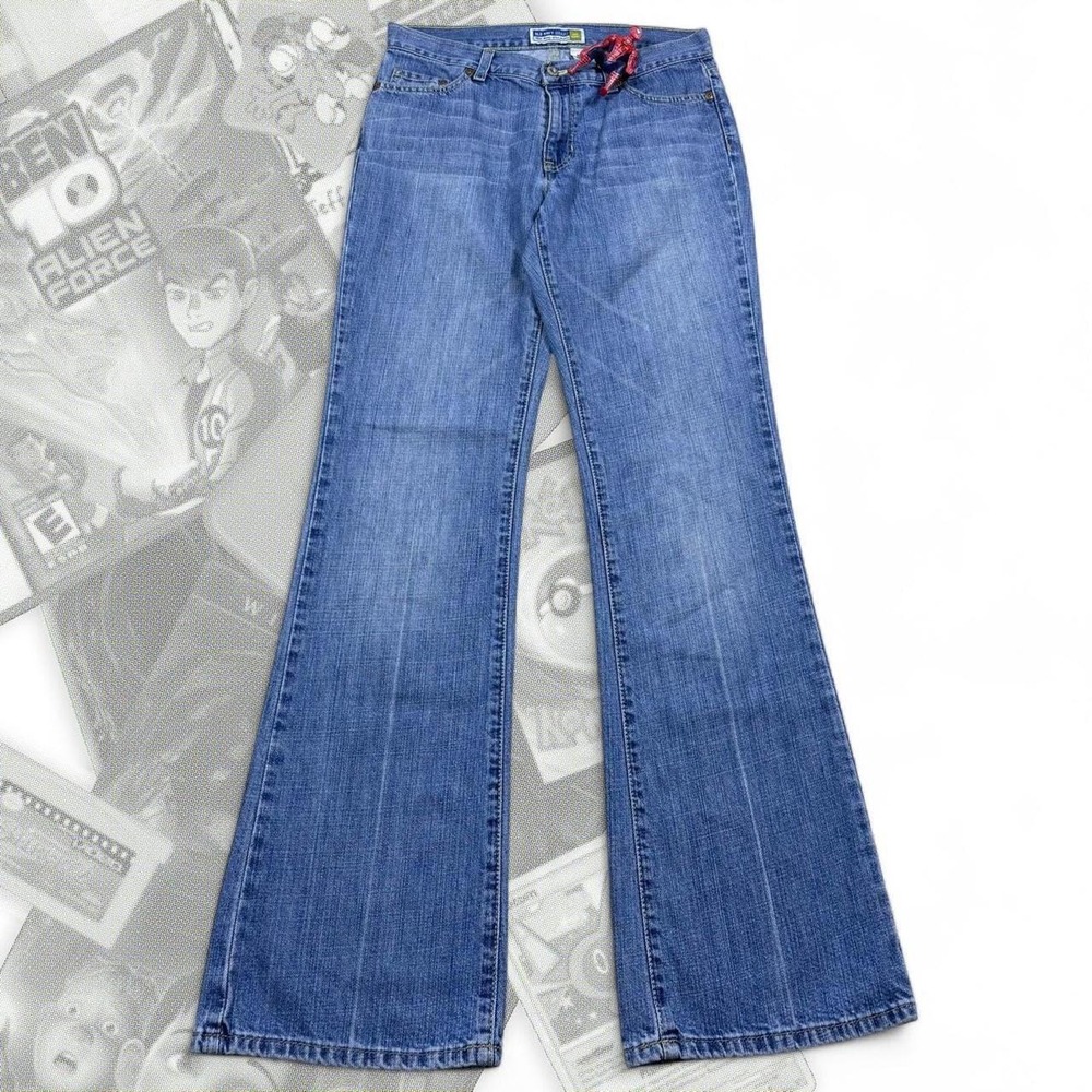 Vintage Y2K Blue Denim Old Navy Low Waist Flared Bootcut Jeans Boho Festival